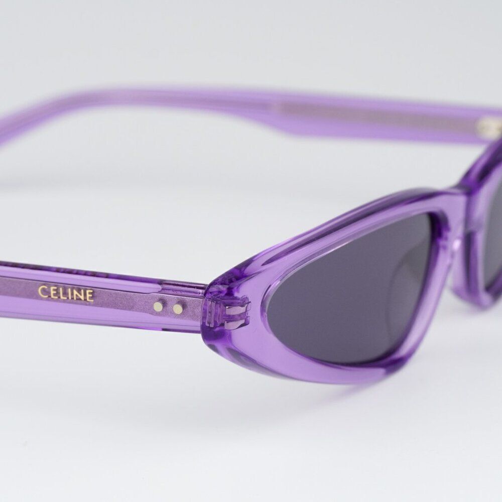 SALE! NEW Celine CL40231I 81Y Transparent Violet Geometric Women Sunglasses - Picture 8 of 12